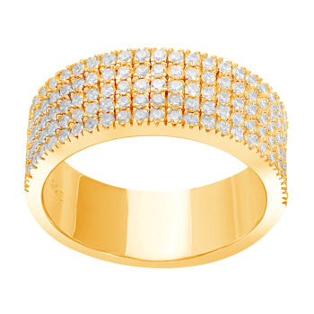 Forgyldt ring ADINANOR 5 rækker zirkonia, fra Joanli Nor