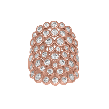 Rosaforgyldt sølv ring EMMYNOR zirkonia 30mm, fra Joanli Nor