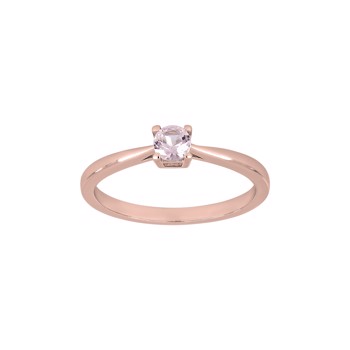Rosaforgyldt sølv ring 4mm lyserød HELENNOR, fra Joanli Nor