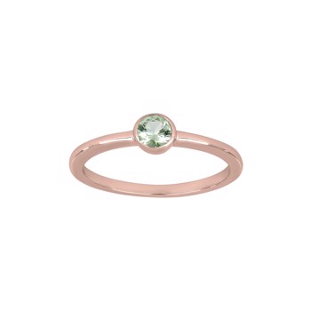 Rosaforgyldt sølv ring 4mm lysegrøn HILDANOR, fra Joanli Nor