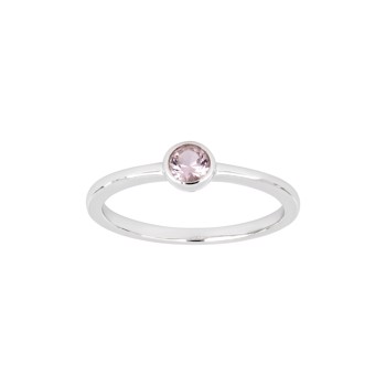 Rhodineret sølv ring 4mm lyserød HILDANOR, fra Joanli Nor