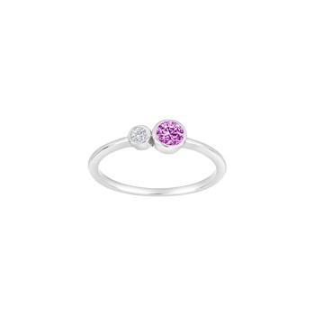 Rhodineret sølv ring pink IDANOR, fra Joanli Nor