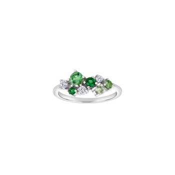 Rhodineret sølv ring NADINENOR grøn str. 56, fra Joanli Nor