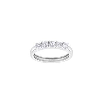 Rhodineret sølv ring 5cz OBINOR str. 58, fra Joanli Nor