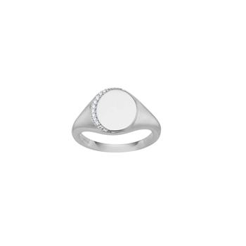 Joanli Nor SARANOR ring i rhodineret sølv med zirkonia str. 50