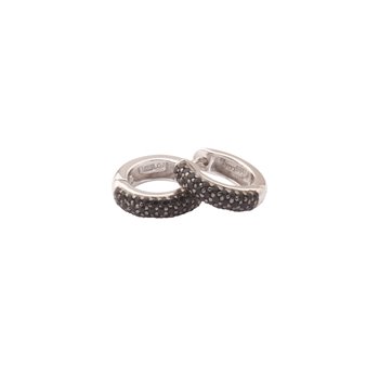 L&G knæk Creol sølv rhodineret sort zirkonia 3,8x14mm