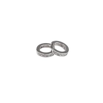 L&G knæk creol sølv hvid zirkonia 2,8x12mm