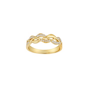 Ring i 8 karat guld med zirkonia fra Siersbøl – forhandlet hos Houmann.dk