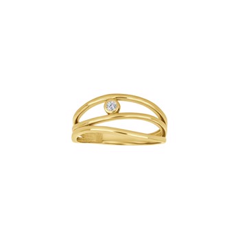 Ring i 8 karat guld med zirkonia fra Siersbøl – forhandlet hos Houmann.dk