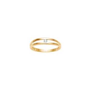 Ring i 8 karat guld med zirkonia, bicolor fra Siersbøl – forhandlet hos Houmann.dk