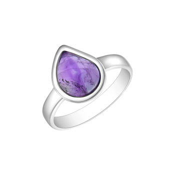 Ring i rhodineret sterling sølv med ametyst – Støvring Design