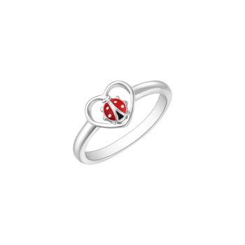 Ring i rhodineret sterling sølv med hjerte – Støvring Design