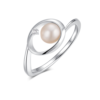 Ring i rhodineret sterling sølv med oval zirkonia – Støvring Design