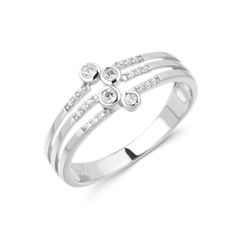 Ring i rhodineret sterling sølv med klar zirkonia – Støvring Design