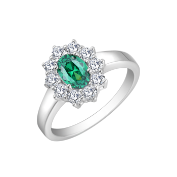 Ring i rhodineret sterling sølv med hvid zirkonia – Støvring Design