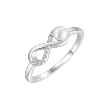 Ring i rhodineret sterling sølv med klar zirkonia – Støvring Design