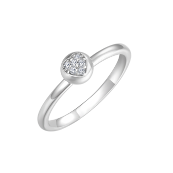Ring i rhodineret sterling sølv med klar hjerte zirkonia – Støvring Design