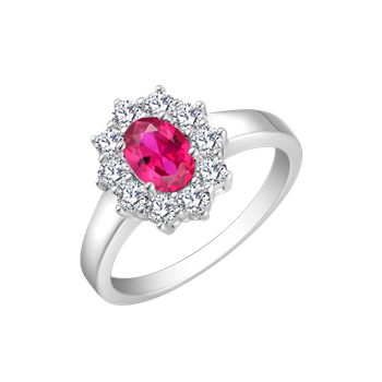 Ring i rhodineret sterling sølv med klar oval zirkonia, 6 x 4 mm – Støvring Design
