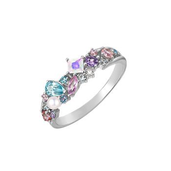 Ring i rhodineret sterling sølv med klar zirkonia – Støvring Design