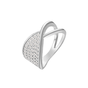 Ring i rhodineret sterling sølv med klar zirkonia – Støvring Design