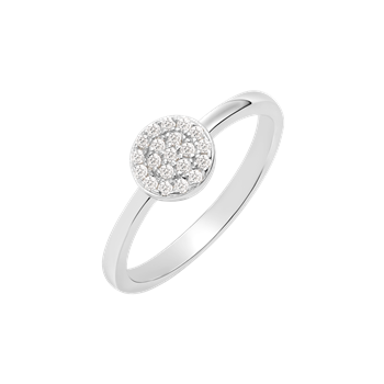 Ring i rhodineret sterling sølv med klar zirkonia – Støvring Design