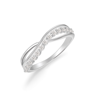 Ring i rhodineret sterling sølv med klar zirkonia – Støvring Design