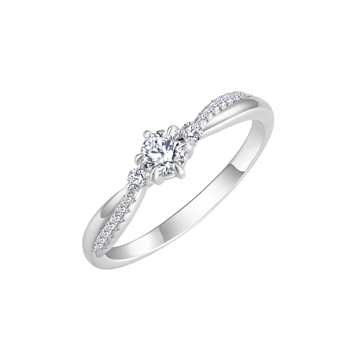 Ring i rhodineret sterling sølv med klar zirkonia – Støvring Design
