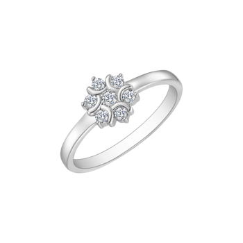 Ring i rhodineret sterling sølv med blomst – Støvring Design