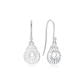 Ørehængere i rhodineret sterling sølv, 19 x 9 mm – Støvring Design