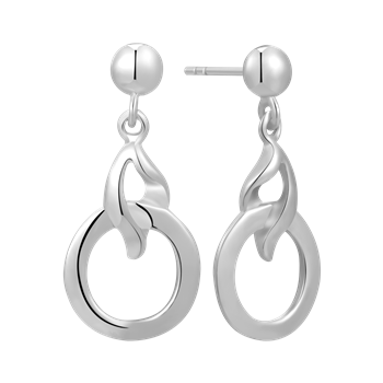 Ørehængere i rhodineret sterling sølv, 21 x 10 mm – Støvring Design