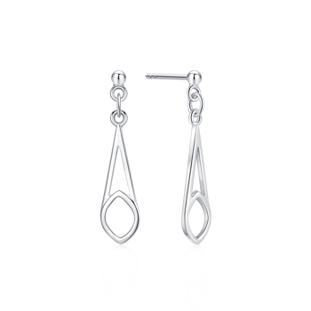 Ørehængere i rhodineret sterling sølv, 18 x 7 mm – Støvring Design