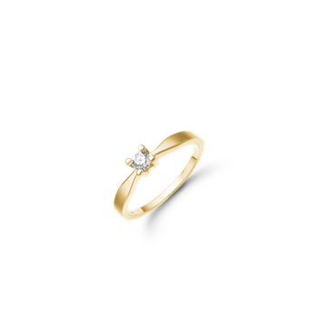 Aagaard 14 karat d.ring 1x0,15ct wsi 4/grab i 14 karat guld
