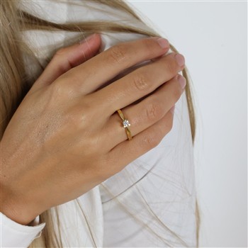 Aagaard 14 karat d.ring 1x0,15ct wsi 4/grab i 14 karat guld