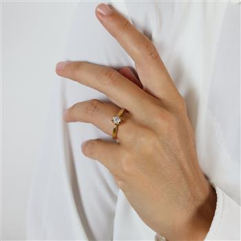 Aagaard 14 karat D.ring 1x0,30ct Wsi i 14 karat guld