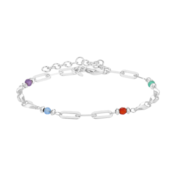 Armbånd i rhodineret sterling sølv med klar zirkonia – Støvring Design
