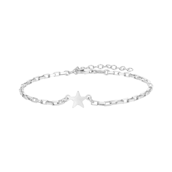 Armbånd i rhodineret sterling sølv med stjerne – Støvring Design