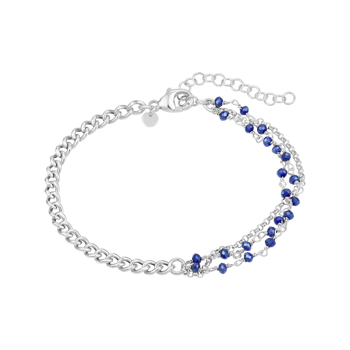 Armbånd i rhodineret sterling sølv med blå zirkonia – Støvring Design