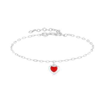 Armbånd i rhodineret sterling sølv med hjerte – Støvring Design