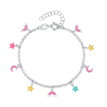Armbånd i sterling sølv med klar emalje – Støvring Design
