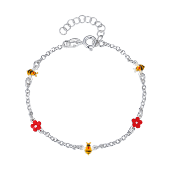 Armbånd i sterling sølv med gul emalje – Støvring Design