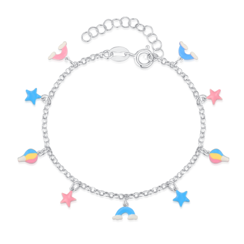 Armbånd i sterling sølv med klar emalje – Støvring Design