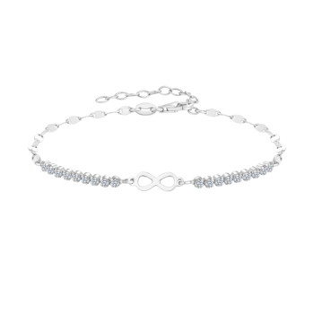 Armbånd i rhodineret sterling sølv med klar zirkonia – Støvring Design
