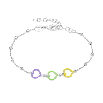 Armbånd i rhodineret sterling sølv med hjerte – Støvring Design
