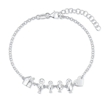 Armbånd i rhodineret sterling sølv med hjerte – Støvring Design