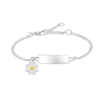 Armbånd i sterling sølv med hvid emalje – Støvring Design