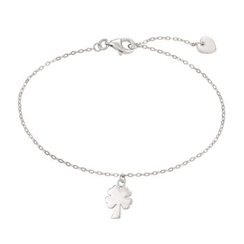 Armbånd i rhodineret sterling sølv med kløver – Støvring Design