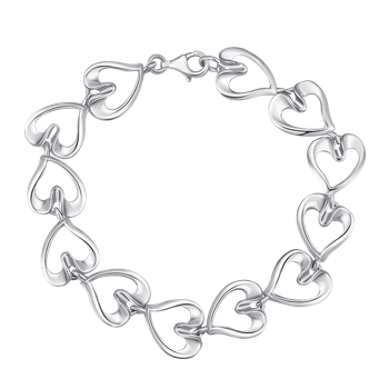 Armbånd i rhodineret sterling sølv med klar zirkonia – Støvring Design