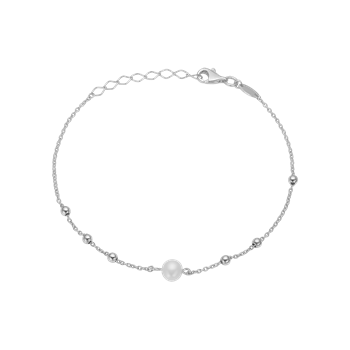 Aagaard Ferskvands perle armbånd, sølv