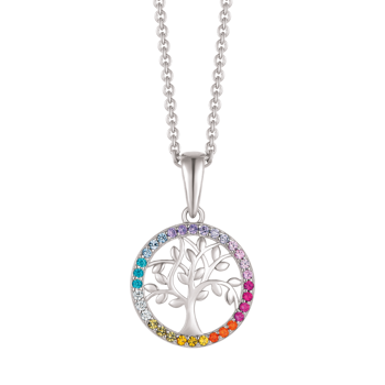 Halskæde i rhodineret sterling sølv med klar zirkonia, 45 cm – Støvring Design