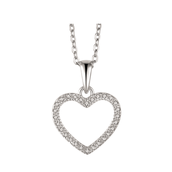 Vedhæng i rhodineret sterling sølv med zirkonia, 13,5 x 1,8 mm – Støvring Design